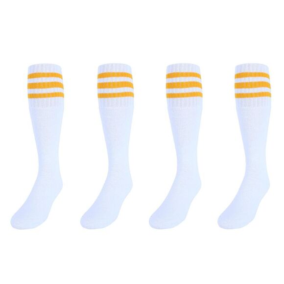 CTM Striped Top Ribbed Tube Socks (4 Pair Pack) - Picture 2 of 3